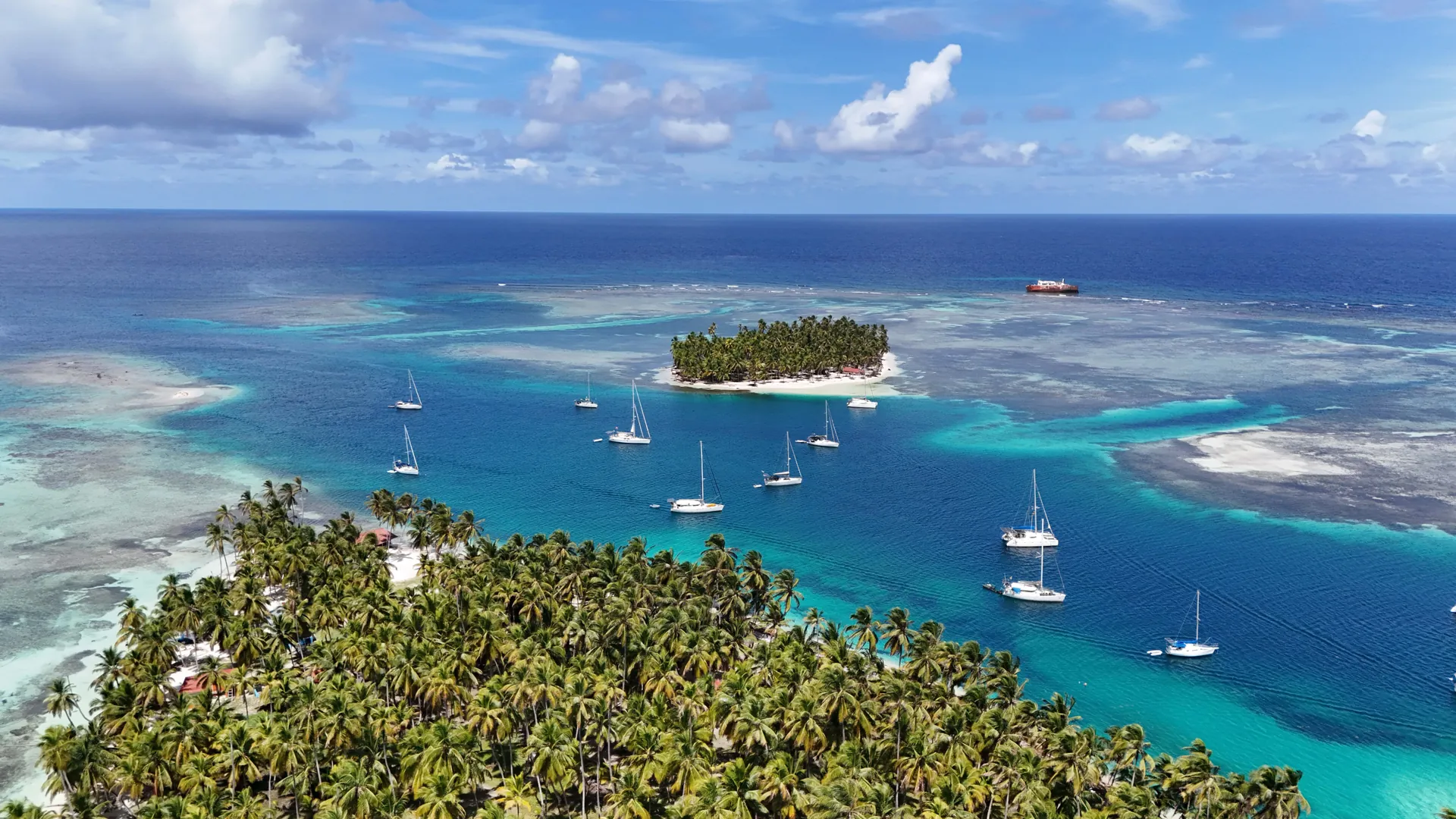 A palm island in San Blas