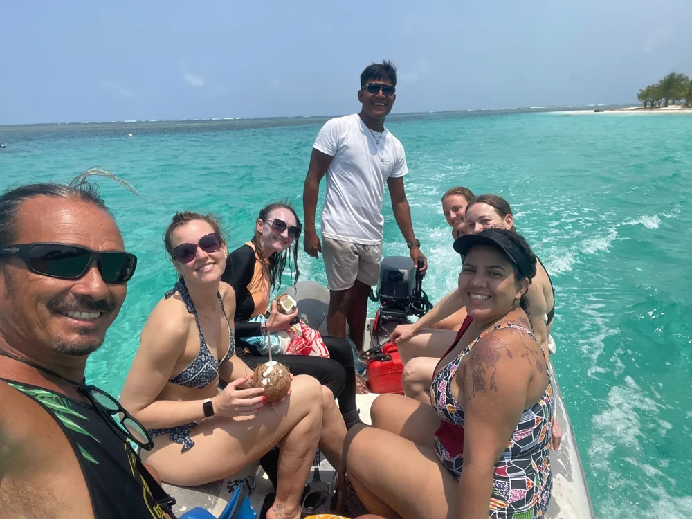 Snorkelling off a San Blas island